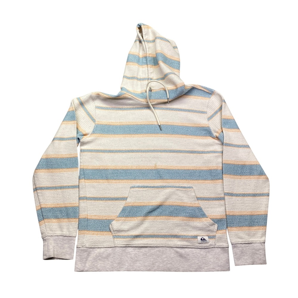 Quiksilver Great Otway Pullover Hoodie Mens Striped  Textured Knit Pullover Sz M